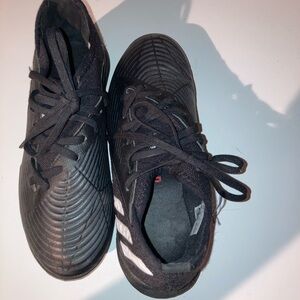 adidas Kids Black Sneakers with White Stripes